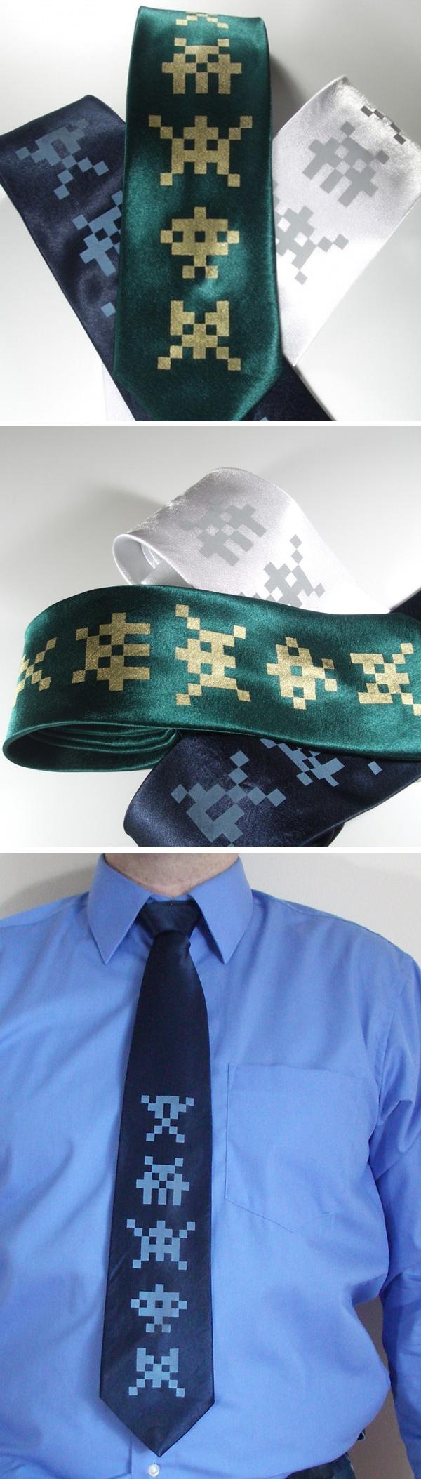  Space Invaders Silk Ties