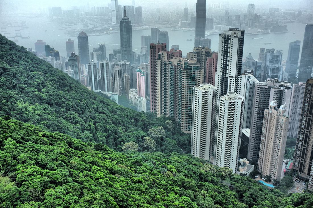 Вид с холмов в Гонконге (Hong Kong)