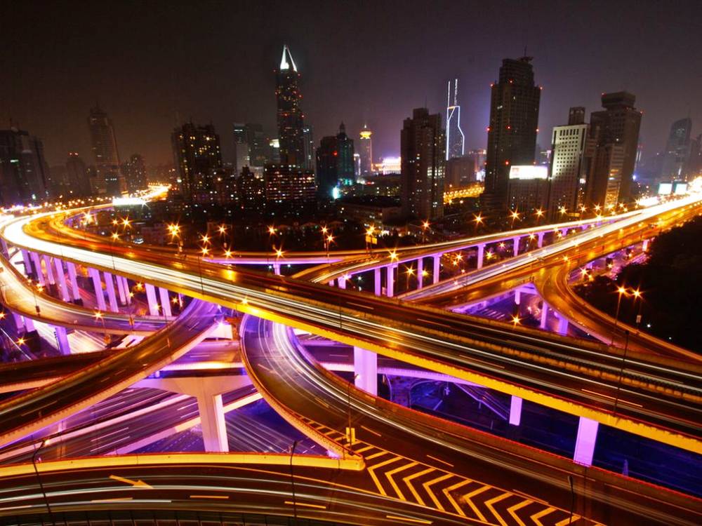 Автомобильная развязка, Шанхай, Китай
