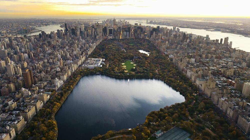 Панорама Центрального парка города Нью-Йорк