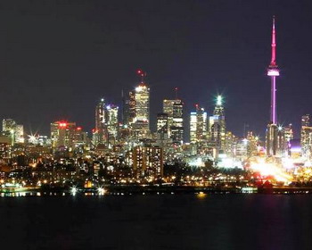 Живописная панорама ночного Торонто, Канада