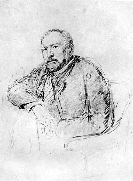 Н. С. Лесков. Рисунок И. Е. Репина, 1888—89 гг.